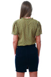 Abstract Print V Neck Blouse