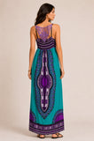Printed Lace Back Maxi Dress