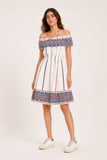 Bardot Border Print Dress