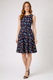 Sleeveless Printed Fit And Flare Dress