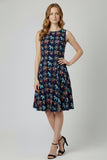 Sleeveless Printed Fit And Flare Dress