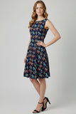 Sleeveless Printed Fit And Flare Dress