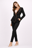Contrast Lapel Blazer