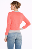 Contrast Trim V-Neck Button Cardigan