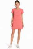 Perforated Short Sleeve Mini Dress