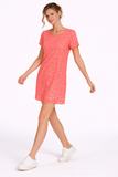 Perforated Short Sleeve Mini Dress
