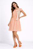 Bow Detail Gingham Tea Dress