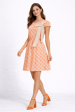 Bow Detail Gingham Tea Dress