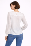 Ruffle Front V-Neck Blouse