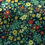 Floral Print Short Sleeve Top with Contrast Black Sleeves