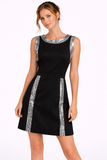 Sleeveless Mini Dress with Silver Sequin Panel Detail