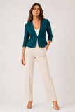 Cutie Teal 3/4 Sleeve Fitted Blazer