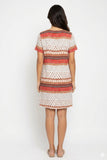 Stripe Print Short Sleeve Shift Dress