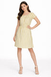 Stripe Short Sleeve Fit & Flare Dress