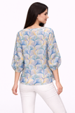 Leaf Print 3/4 Sleeve Blouse