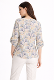 Leaf Print 3/4 Sleeve Blouse