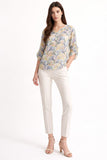 Leaf Print 3/4 Sleeve Blouse