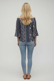 Paisley Print Off-Shoulder Bardot Top