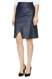 Leatherette Faux-Wrap Skirt