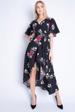 Black Midi Wrap Dress