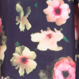 Floral Print Pleated Knee Length Skirt