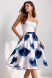 Floral Print Sheen Midi Skirt