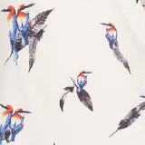 Bird Print Flutter Sleeve Shift Dress