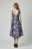 Abstract Print Hi-Low Midi Dress