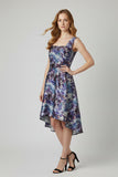Abstract Print Hi-Low Midi Dress