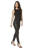 Sleeveless Peplum Top with Perforated Detail
