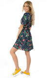 Faux Wrap Mini Dress - Navy