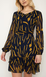 Flowy Chiffon Mini Dress with Elasticated Waist
