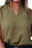 Abstract Print V Neck Blouse