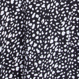 Short Sleeve Maxi Dress - Black Leopard Print