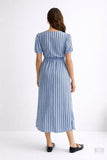 Short Sleeve Maxi Dress in Polka Dots