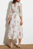 Knot Neck Floral Ditsy Dot Dress
