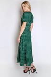 Short Sleeve Maxi Dress in Polka Dots
