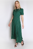 Short Sleeve Maxi Dress in Polka Dots