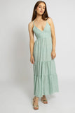 Breezy Striped Maxi Dress with Bow Back