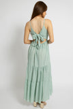 Breezy Striped Maxi Dress with Bow Back