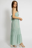 Breezy Striped Maxi Dress with Bow Back