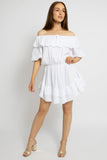 Chic Off-Shoulder Tiered Cotton Dress