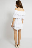 Chic Off-Shoulder Tiered Cotton Dress