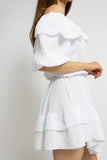 Chic Off-Shoulder Tiered Cotton Dress