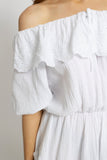 Chic Off-Shoulder Tiered Cotton Dress