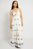 Embroidered Maxi Dress with Strappy Back