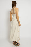 Embroidered Halter Neck Maxi Dress