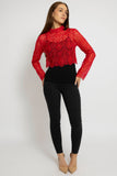 Luxe Lace Mock Neck Blouse
