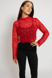 Luxe Lace Mock Neck Blouse