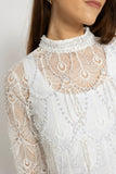 Luxe Lace Mock Neck Blouse